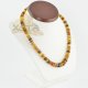 Amber necklace polished multicolour tablets